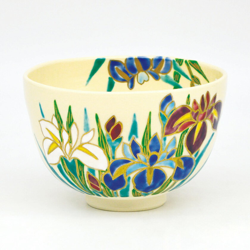 ポイント3倍以上（楽天カード利用） 茶道具 抹茶茶碗（まっちゃちゃわん） 茶碗 仁清 花菖蒲 伊坂 清香