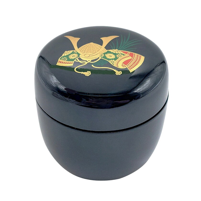 Rakuten - ポイント3倍以上（楽天カード利用） 茶道具 薄茶器（うすちゃき） 中棗 黒 兜絵 （樹脂製）