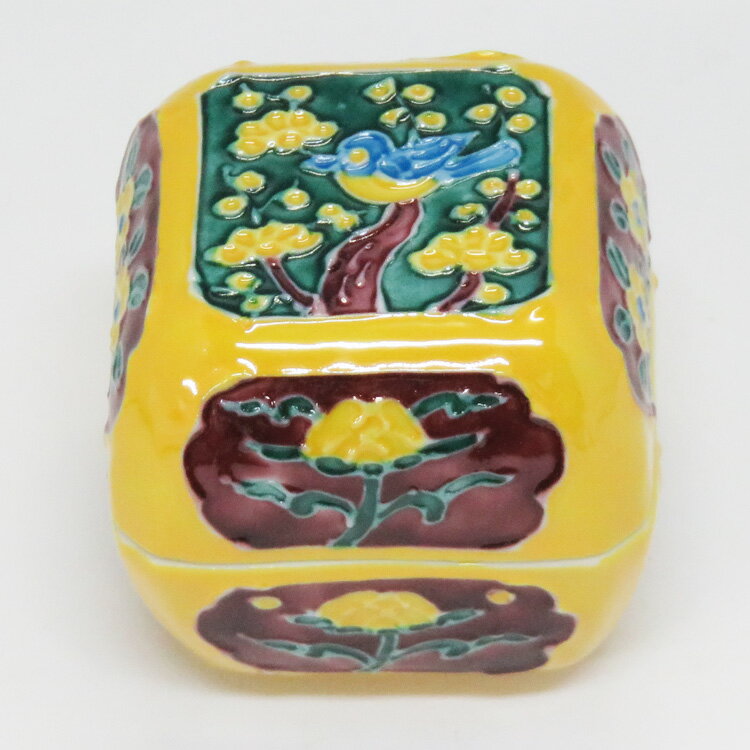 ポイント3倍以上（楽天カード利用） 茶道具 香合 黄交趾 額梅 高野昭阿弥（京都市）