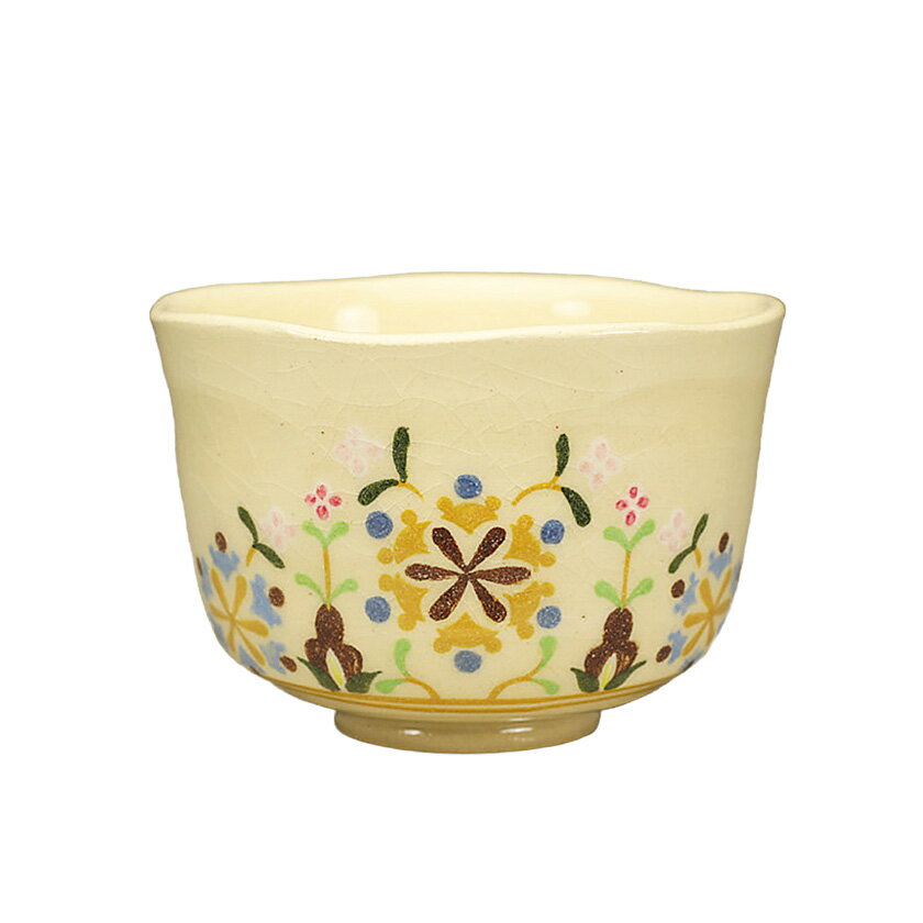 ポイント3倍以上（楽天カード利用） 茶道具 抹茶茶碗（まっちゃちゃわん） 万能碗 花柄 楽入窯