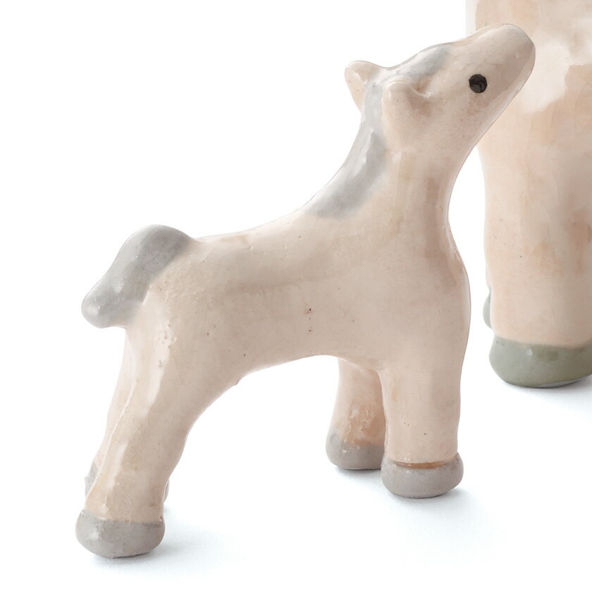 Rakuten - ポイント3倍以上（楽天カード利用） 茶道具 置物 干支置物 親子馬（白） 子のみ 楽入窯 干支 午（うま、馬）