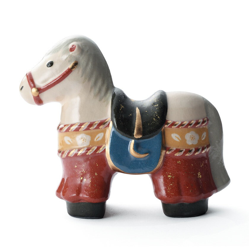 乐天商城 - ポイント3倍以上（楽天カード利用） 茶道具 置物 干支置物 飾馬 楽入窯 干支 午（うま、馬）