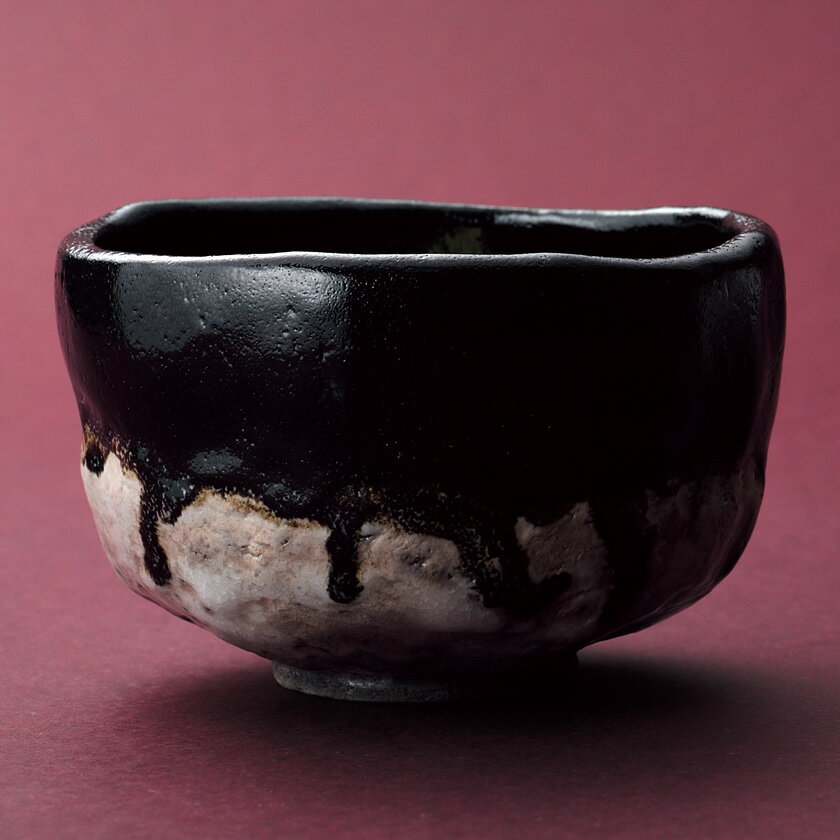 茶道具 楽茶碗(らくちゃわん) 黒楽流し釉茶碗...の紹介画像2