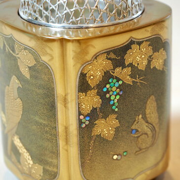 茶道具 香炉鳥獣花図蒔絵香炉Ken MAKIE Studio「彩輝光」