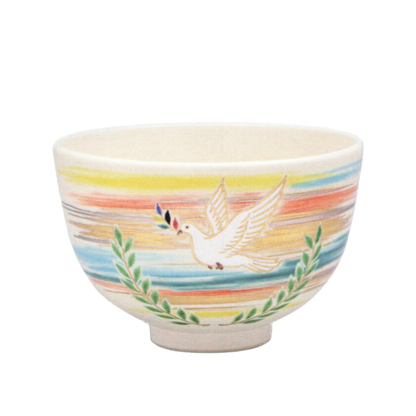 ポイント3倍以上（楽天カード利用） 茶道具 抹茶茶碗（まっちゃちゃわん） 色絵 彩雲ニ鳩 茶碗 田中 方円