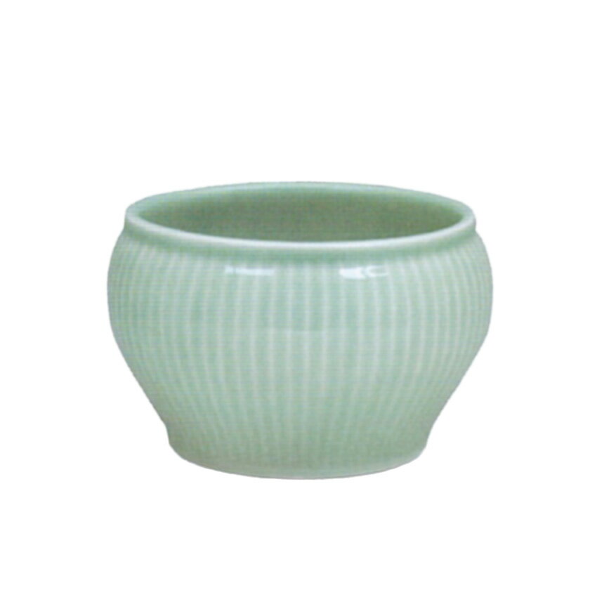 乐天商城 - ポイント3倍以上（楽天カード利用） 茶道具 建水（けんすい） 青磁 縞 建水 横山 嘉助