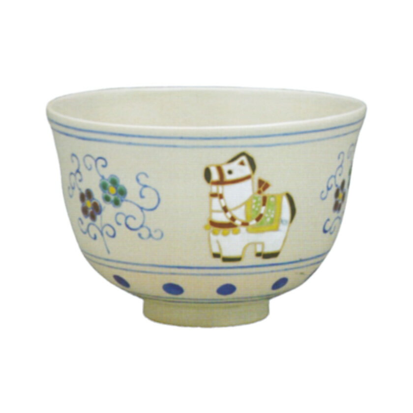 茶道具 抹茶茶碗（まっちゃちゃわん） 安南 梅唐草 午 茶碗 橋本 永豊 干支 午（うま、馬）