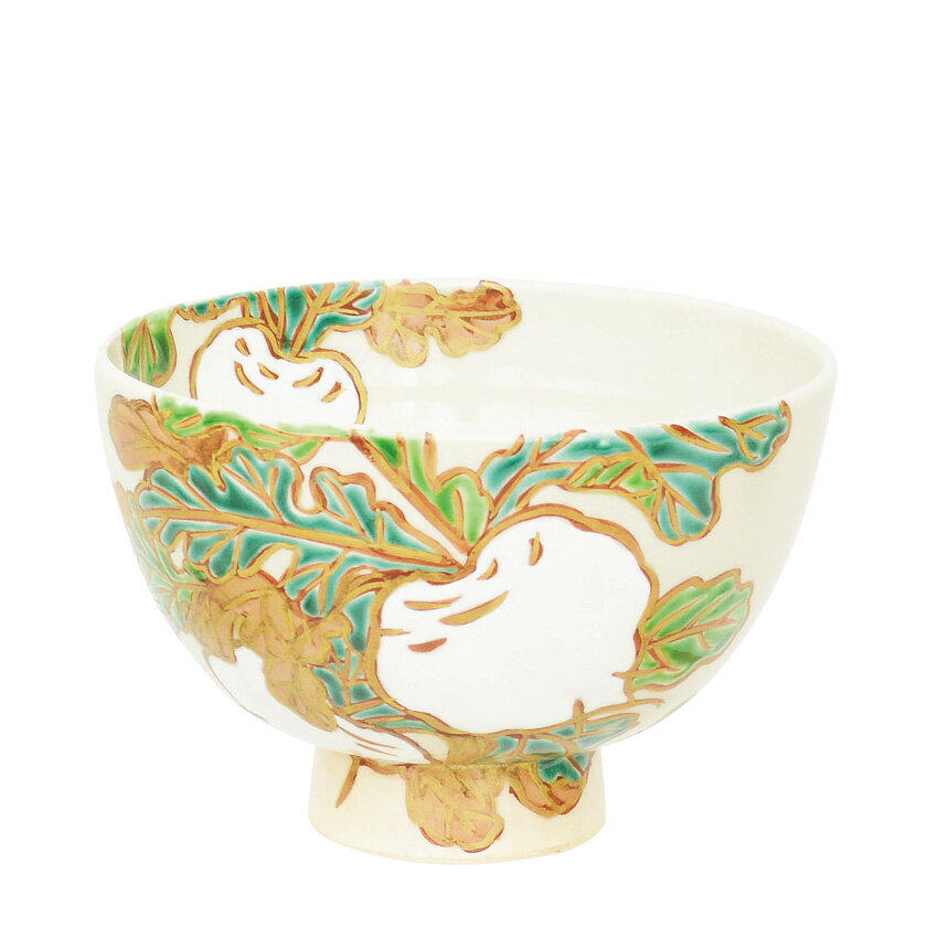 茶道具 抹茶茶碗（まっちゃちゃわん） 茶碗 色絵 白蕪 加藤 永山