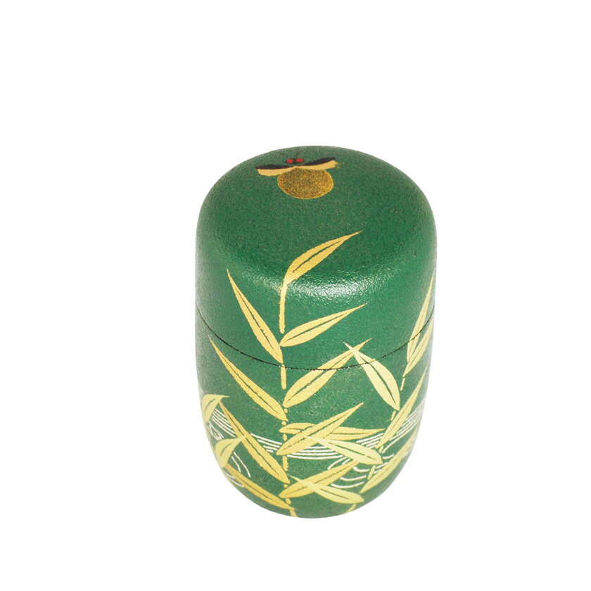 ポイント3倍以上（楽天カード利用） 茶道具 薄茶器（うすちゃき） 長棗 青漆叩塗 蛍蒔絵 佐々木 麗峰