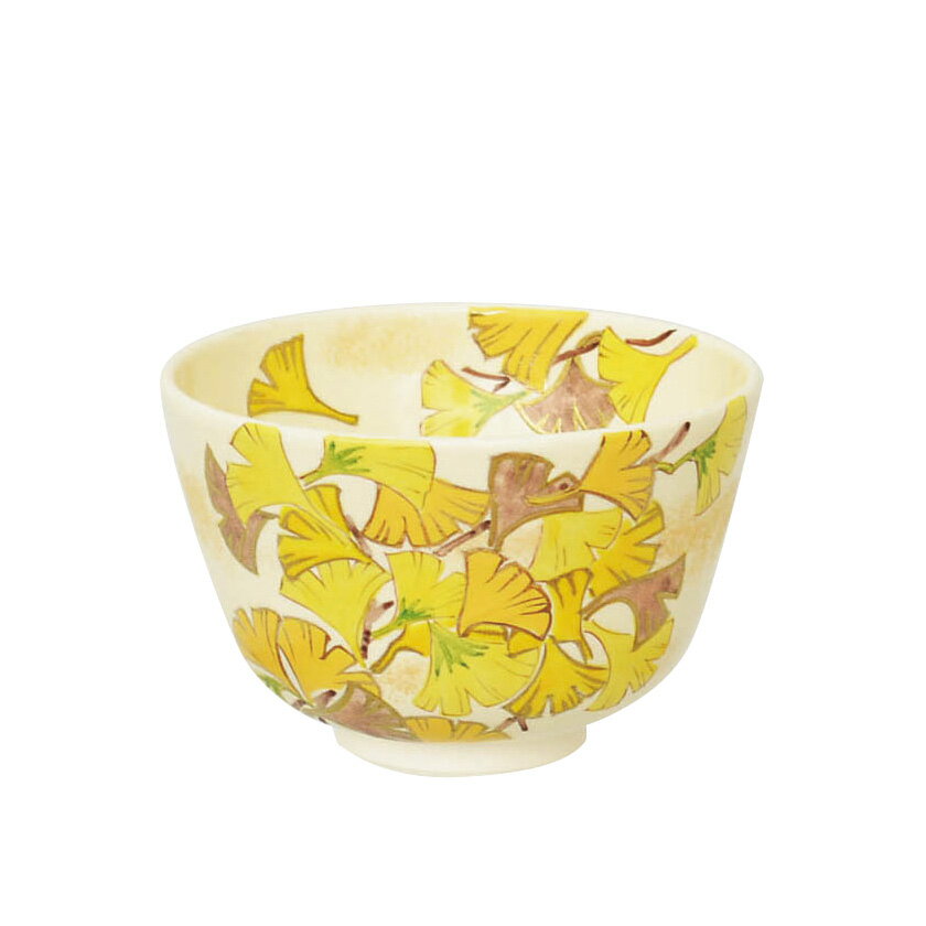 ポイント3倍以上（楽天カード利用） 茶道具 抹茶茶碗（まっちゃちゃわん） 茶碗 色絵 銀杏 加藤 永山