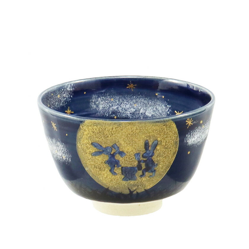 ポイント3倍以上（楽天カード利用） 茶道具 抹茶茶碗（まっちゃちゃわん） 茶碗 色絵 月夜のうさぎ 東山 深山のサムネイル