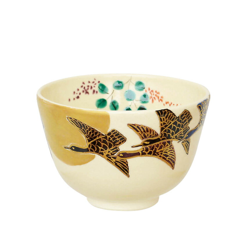 Rakuten - 茶道具 抹茶茶碗（まっちゃちゃわん） 茶碗 色絵 月に雁 川上 真琴