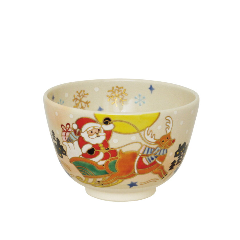 茶道具 抹茶茶碗（まっちゃちゃわん） 茶碗 サンタと赤ハナのトナカイ 加藤 起楽 ...