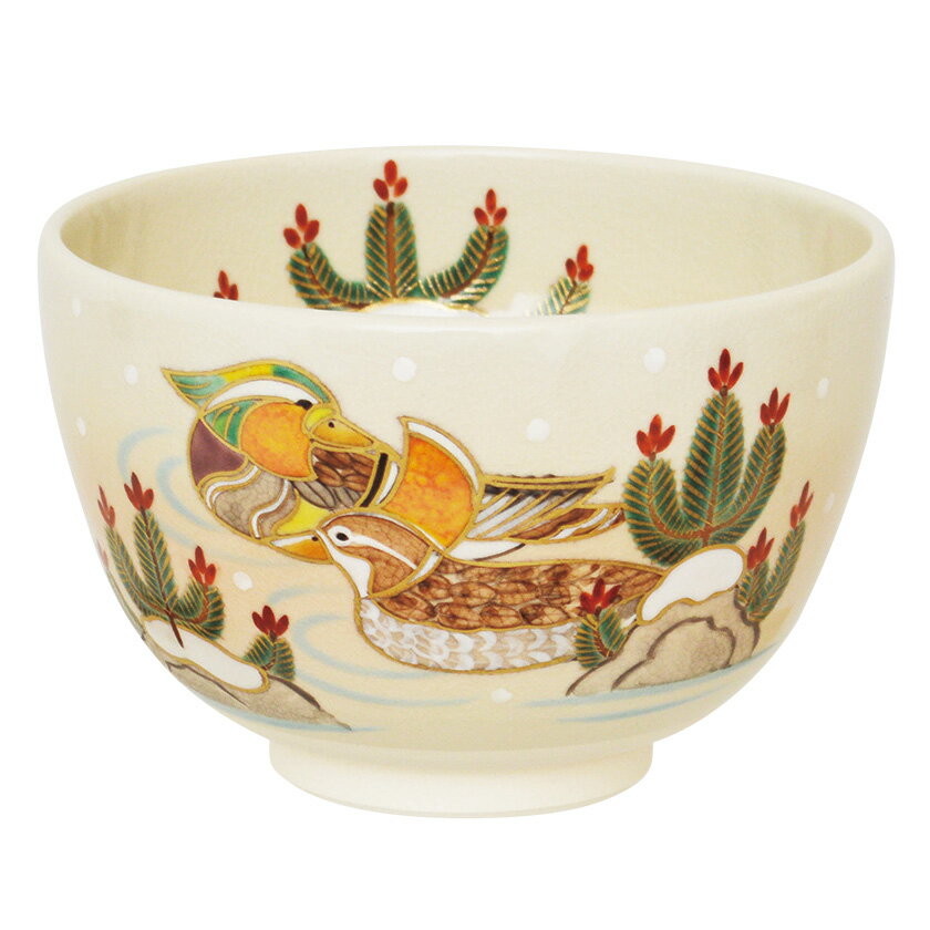乐天商城 - 茶道具 抹茶茶碗（まっちゃちゃわん） 茶碗 色絵 鴛鴦 加藤 起楽