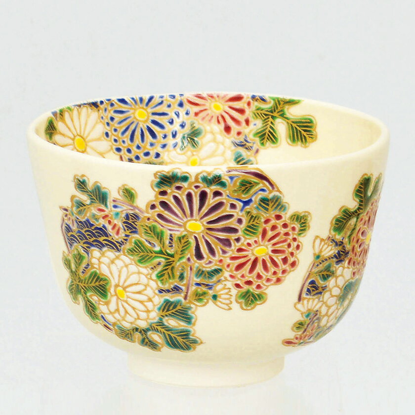 ポイント3倍以上（楽天カード利用） 茶道具 抹茶茶碗（まっちゃちゃわん） 茶碗 仁清 菊紋 加藤 如水