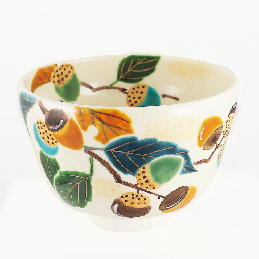 ポイント3倍以上（楽天カード利用） 茶道具 抹茶茶碗（まっちゃちゃわん） 茶碗 色絵 団栗（どんぐり）..