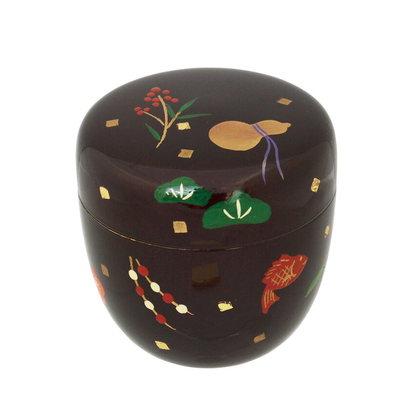 ポイント3倍以上（楽天カード利用） 茶道具 薄茶器（うすちゃき） 溜塗中棗 吉祥蒔絵 （内梨子地） 樹脂製 東雲