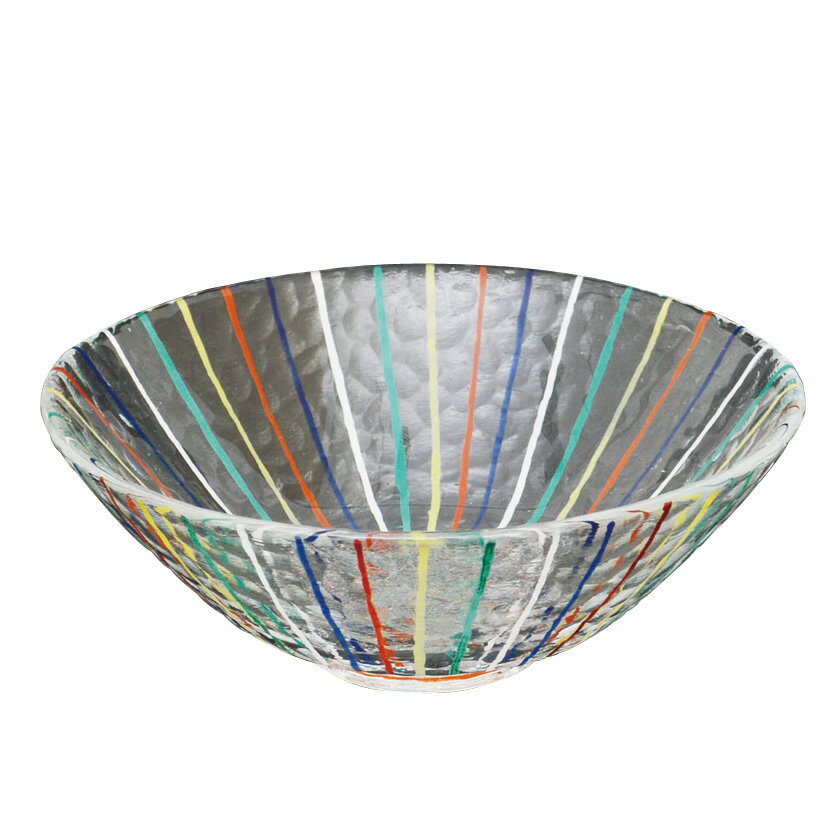 茶道具 平茶碗（ひらちゃわん） ガラス平茶碗 七色トクサ 【耐熱】 今岡 都