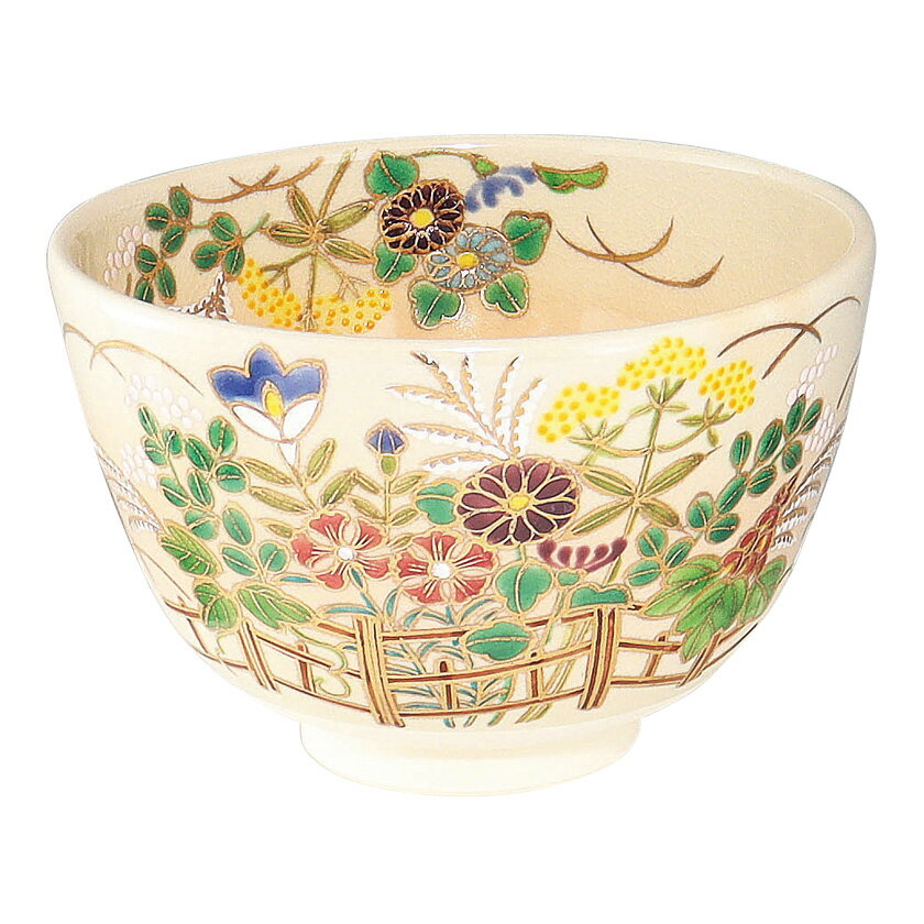 Rakuten - 茶道具 抹茶茶碗（まっちゃちゃわん） 茶碗 色絵 秋草 加藤 悠楽