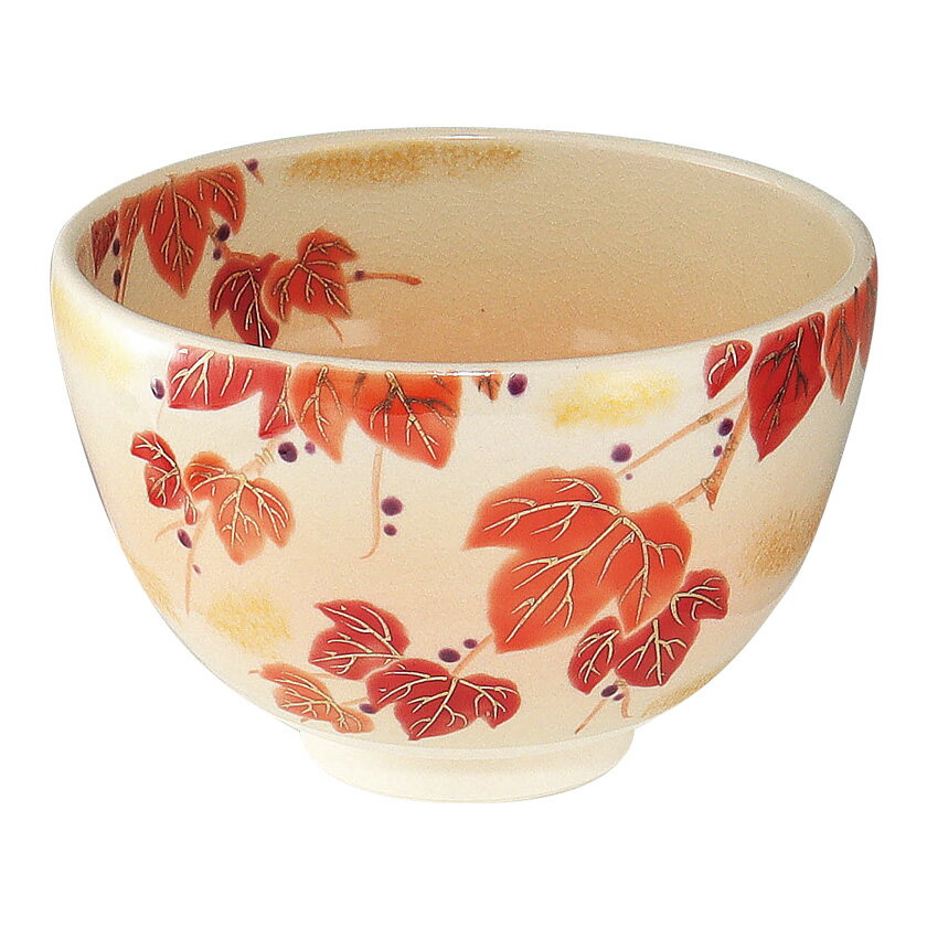 Rakuten - 茶道具 抹茶茶碗（まっちゃちゃわん） 茶碗 色絵 赤蔦 加藤 起楽