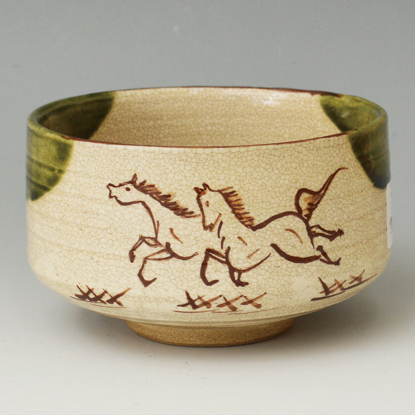 茶道具 抹茶茶碗（まっちゃちゃわん） 茶碗 織部 干支（午） 加藤 忠 干支 午（うま、馬）