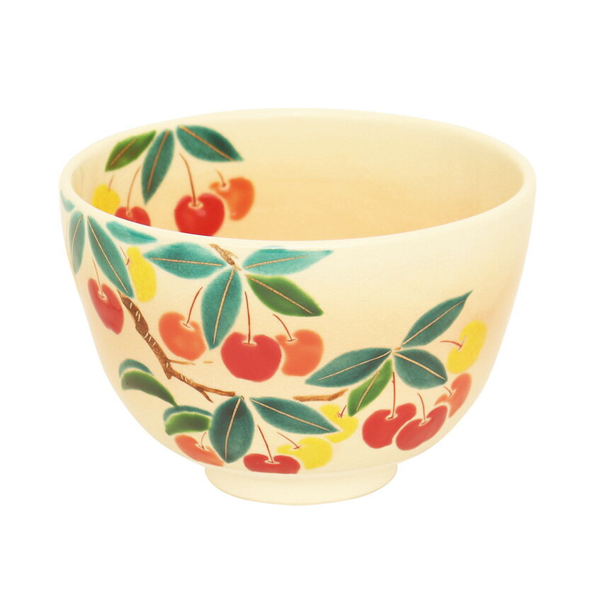 茶道具 抹茶茶碗（まっちゃちゃわん） 茶碗 色絵 桜桃 加藤 起楽