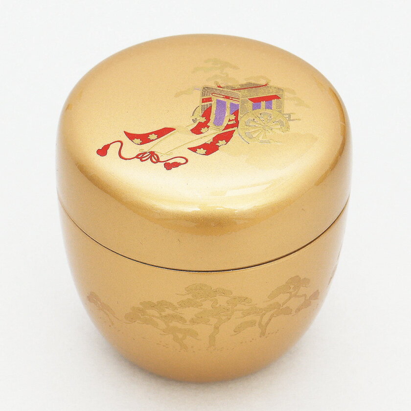 ポイント3倍以上（楽天カード利用） 茶道具 薄茶器（うすちゃき） 金地中棗 御所車蒔絵【樹脂製】 東雲