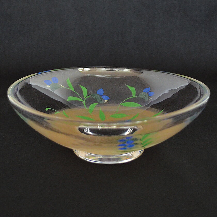 茶道具 平茶碗（ひらちゃわん） ガラス平茶碗 露草 【耐熱】 八木 海峰