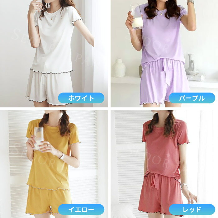 パジャマ レディース 半袖 ショートパンツ 上...の紹介画像2