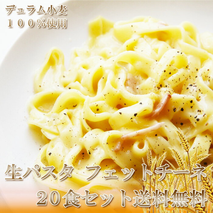 送料無料/ひと手間加えた生パスタ フェットチーネ 20食セット/パスタ スパゲッティー/お試し 業務用 1