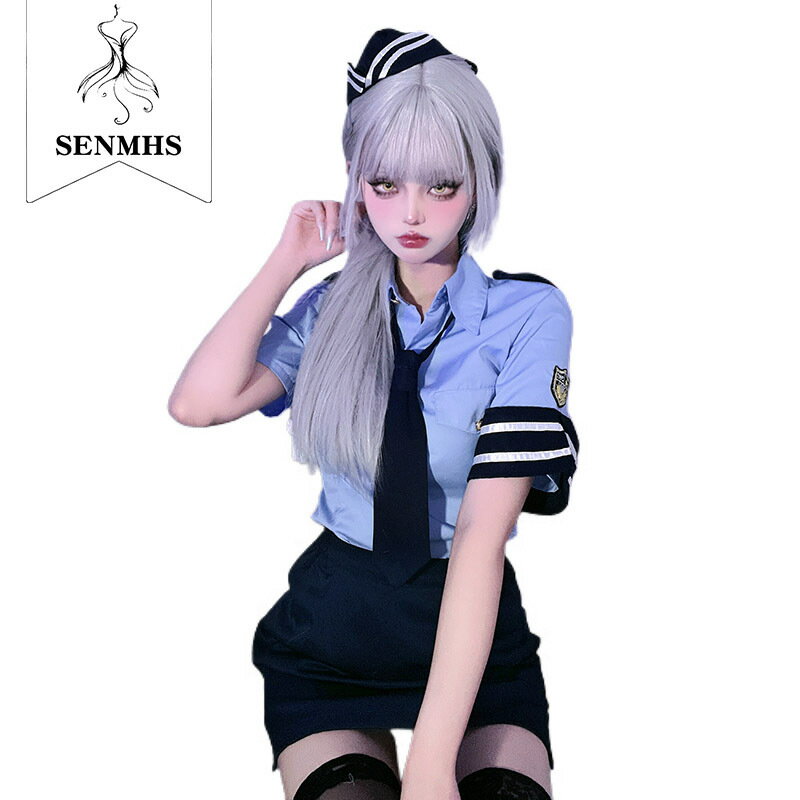 ポリス メガネ レディース 【予約】SENMHS コスプレ セクシー ポリス 婦人警官 警察 POLICE 下着 コスチューム 可愛い 海軍風 女子制服 ボンデージ ボディコン 衣装 仮装 レディース フリーサイズ ネイビー