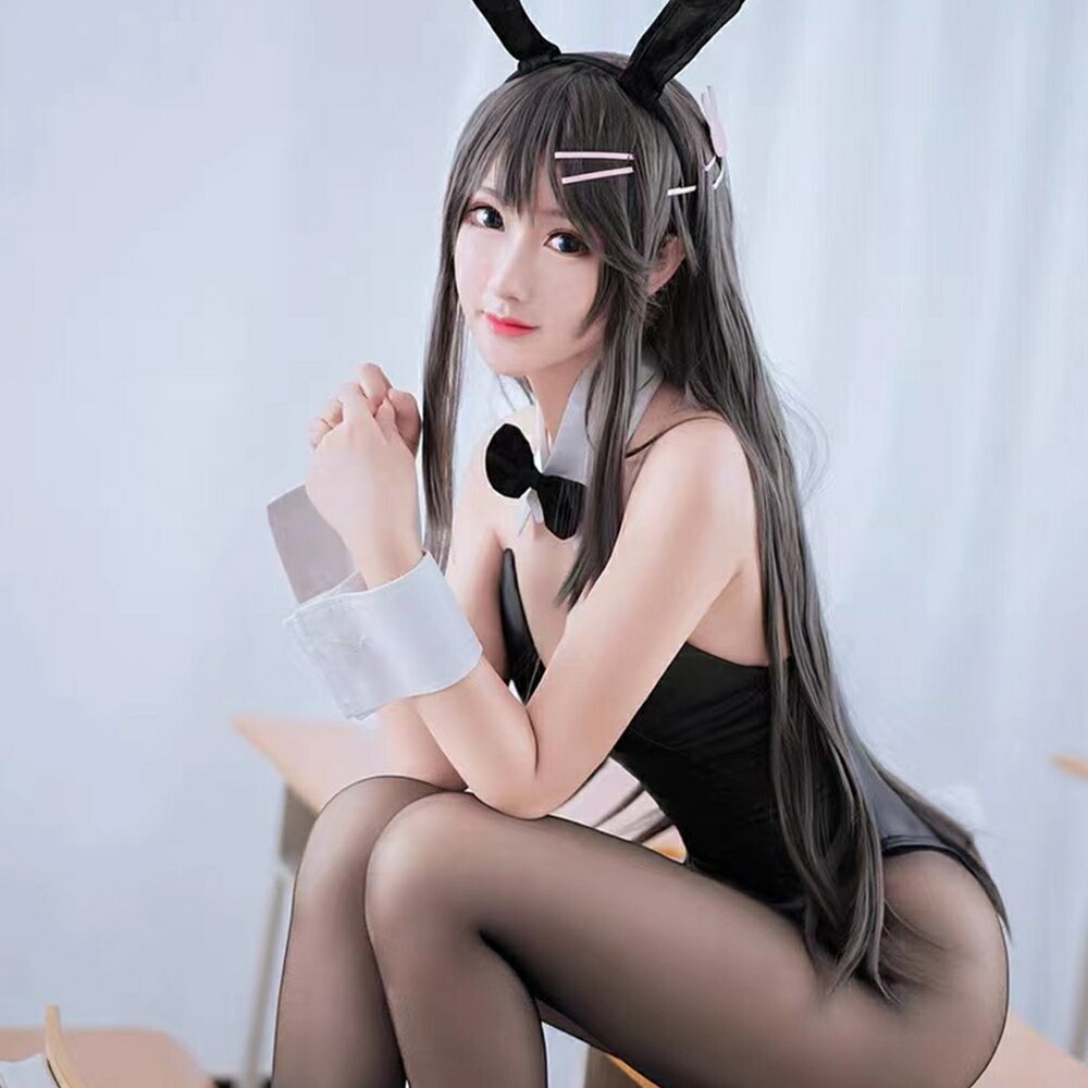 【即納】セクシー バニーガール コスプレ うさぎ バニー コスチューム 仮装 バニーちゃん レオタード フェイク レザー 大胆 過激 ロング耳 バニーガール風ランジェリー 6点セット パーティー イベント 撮影 SENMHS 2