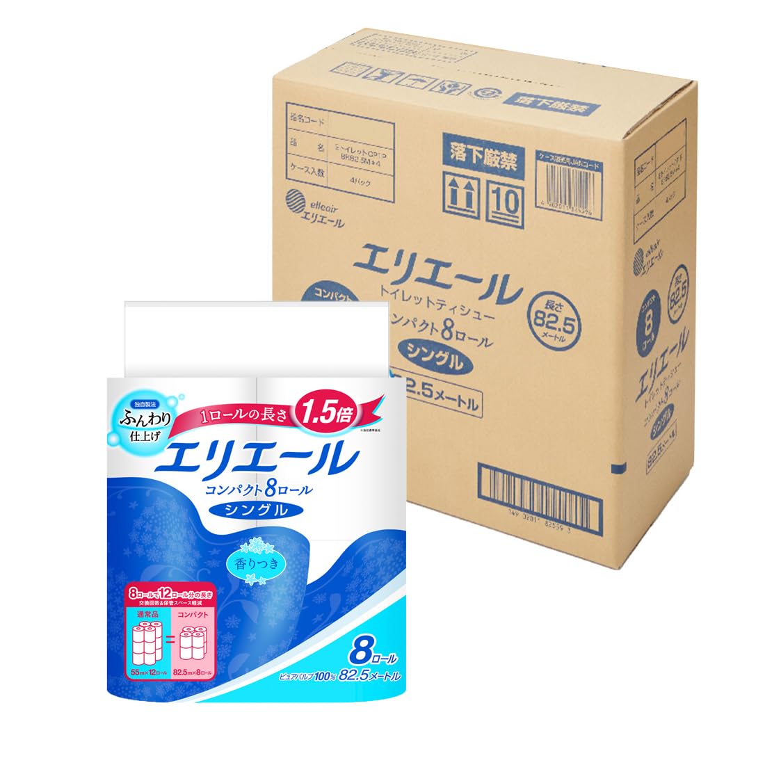 柔軟剤技術で、ふっくらやわらかな肌ざわり。コンパクトなハーフケース品です。(EC限定)メーカー製造の段階で専用のパッケージ(段ケース)に梱包しています。リラックス感のあるさわやかな花の香りがつつみます。原産国:日本梱包サイズ:467×226×462mm●柔軟剤技術で、ふっくらやわらかな肌ざわり。●8ロールで12ロール分の長さ。●持ち運びやすく、保管に場所を取らないコンパクトサイズ。●リラックス感のある香り。●パルプ100%。●新改良のソフトエンボス加工を採用し、ふんわりとしたやわらかさをアップしました。●コンパクトなハーフケース品です。(ネット限定販売)