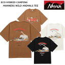 NANGA ナンガ ECO HYBRID CAMPING MANNERS WILD ANIMALS TEE UNISEX エハイブリッドキャンピン マナーズ ワイルド アニマルズ ティー ユニセックス Tシャツ 半袖 NANGA DOWN WEAR 2024 NW2411-1G800-A メール便発送