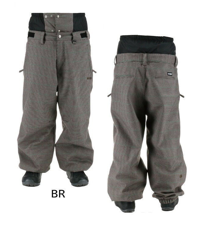 25-26 VESP べスプ VPMP1061 Houndstooth Check Wide Jogger Pants BK BR スノーボ...