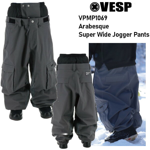Rakuten - 26-27 VESP べスプ VPMP1069 Arabesque Super Wide Jogger Pants アラベスク スーパー ワイド ジョガー パンツ メンズ レディース スノーボード ウエア スノー ウェア 正規販売店 SNOWBOARD 2026-2027 ご予約商品