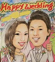 ソフトパステル幸せタッチ 似顔絵ウェルカムボード 結婚式 プレゼント ブライダル ウェディング お祝い 写真からLINEOK 結婚祝い 誕生日 色鉛筆とパステル...