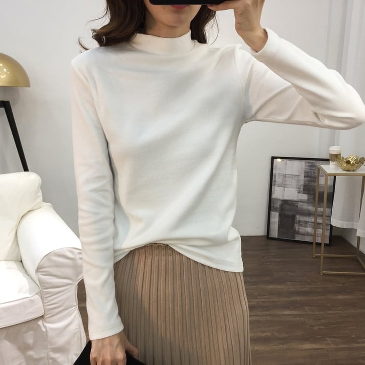 Rakuten - トップス ニットソー カットソー 袖あり 長袖 ハイネック タートルネック 伸縮性 かわいい 大人可愛い きれいめ シンプル カジュアル 大人 上品 おしゃれ お洒落 かっこいい レトロ