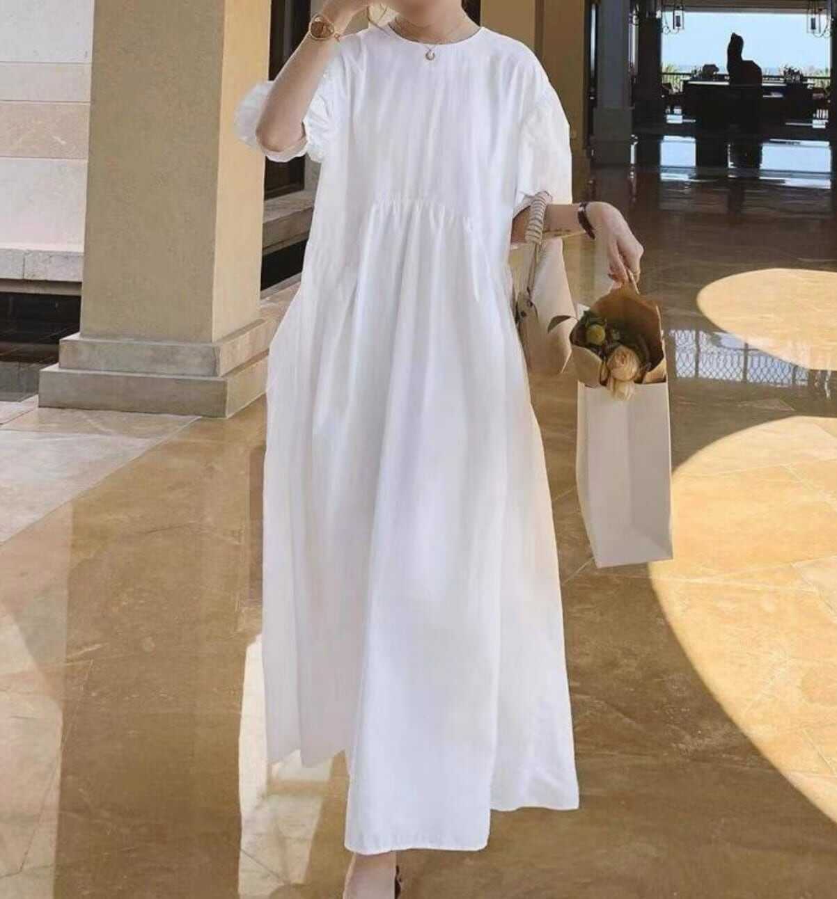 ワンピース 上着 人気 おすすめ おしゃれ お洒落 激安 安い 送料無料 プチプラ ブラウス シャツ 長袖 ロング ふわふわ パフスリーブ ふんわり オーバーサイズ 無地 コットン 綿 着痩せ