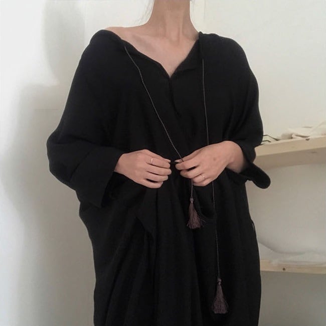 ワンピース 上着 人気 おすすめ おしゃれ お洒落 激安 安い 送料無料 プチプラ 長袖 ロング Vネック 無地 ポリエステル 着痩せ 体型カバー ルーズ シンプル マキシ カジュアル 春 スプリング
