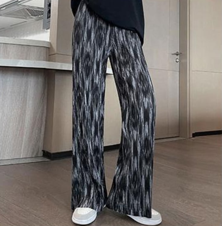 Rakuten - ボトムス ボトム おすすめ おしゃれ お洒落 激安 安い 送料無料 プチプラ パンツ ワイド パンツ ハイ ウエスト ストレッチ ゆったり 太め タイダイ ウエスト ゴム 動きやすい 韓国 流行り