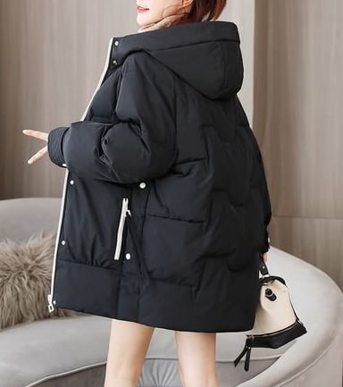 Rakuten - アウター コート おすすめ 人気 流行り 暖かい 防寒 トレンド おしゃれ お洒落 激安 安い 送料無料 プチプラ 中綿コート ダウン風 ミドル丈 チュニック丈 フード パーカー 無地 ジップアップ 温かい