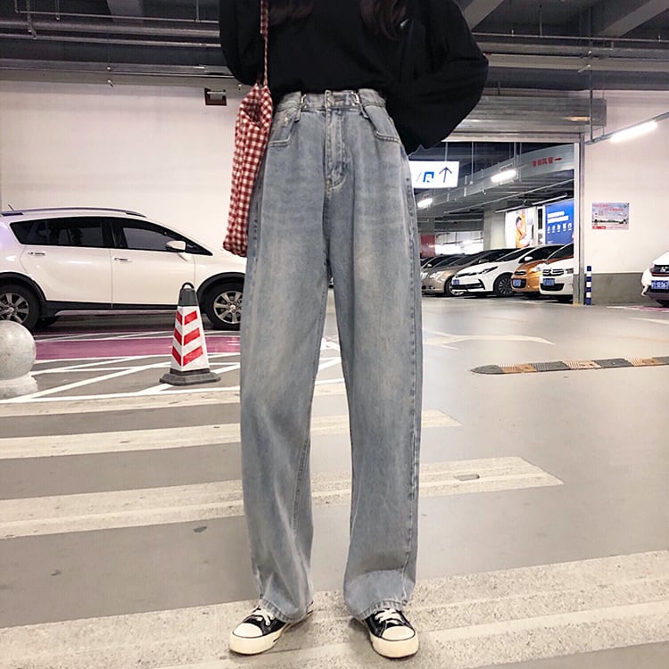 ジーンズボトムス長ズボンワイドジー...