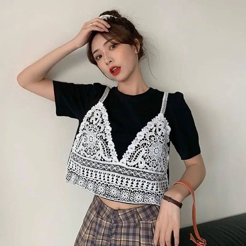 Rakuten - トップス Tシャツ キャミソール 袖あり 半袖 ニット かわいい 大人可愛い きれいめ シンプル カジュアル おしゃれ 無地 春 夏 秋 謝恩会 10代 20代 30代 40代 オフィス OL 通勤 学生 通学