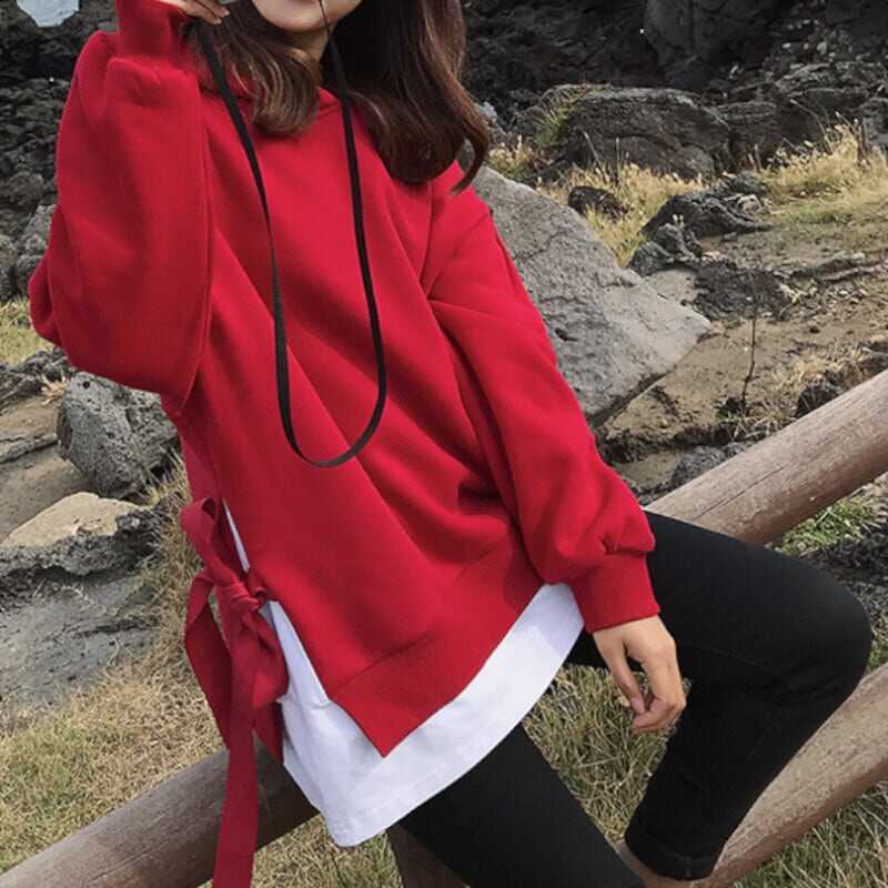 トップス プルオーバー パーカー フーディー ジャージ 部屋着 ミドル丈 袖あり 長袖 フード付き きれいめ シンプル カジュアル 大人 上品 おしゃれ レトロ こなれ感 スポーティー 抜け感