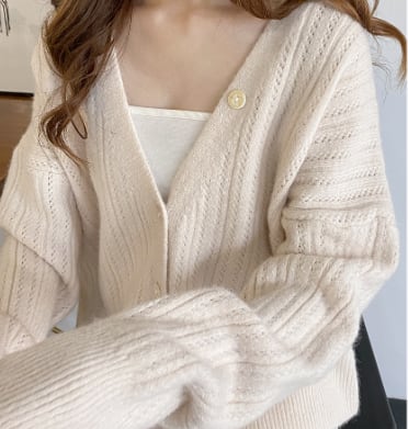 Rakuten - アウター カーディガン 袖あり 長袖 Vネック 前開き ニット かわいい 大人可愛い きれいめ おしゃれ 無地 春 秋 冬 10代 20代 30代 40代 レディース ママ オフィス ビジネス OL 通勤 学生 通学