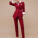 セットアップ スーツ パンツ ボトムス ジャケット ダブルブレスト 長袖 ロング アンクル丈 ストライプ アシンメトリー ハイウエスト セミフレア ストレート 襟付き Vネック レトロ