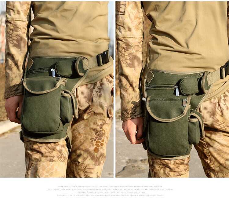 腰と太ももにベルトで固定するので安定しており、荷物の出し入れが片手でも簡単にできす。素材がキャンパス地で丈夫なため、サバゲーや激しい運動などでも安心してご利用いただけます。合計5つのポケットがあり財布や小銭入れ、iPhoneなどのタブレット...