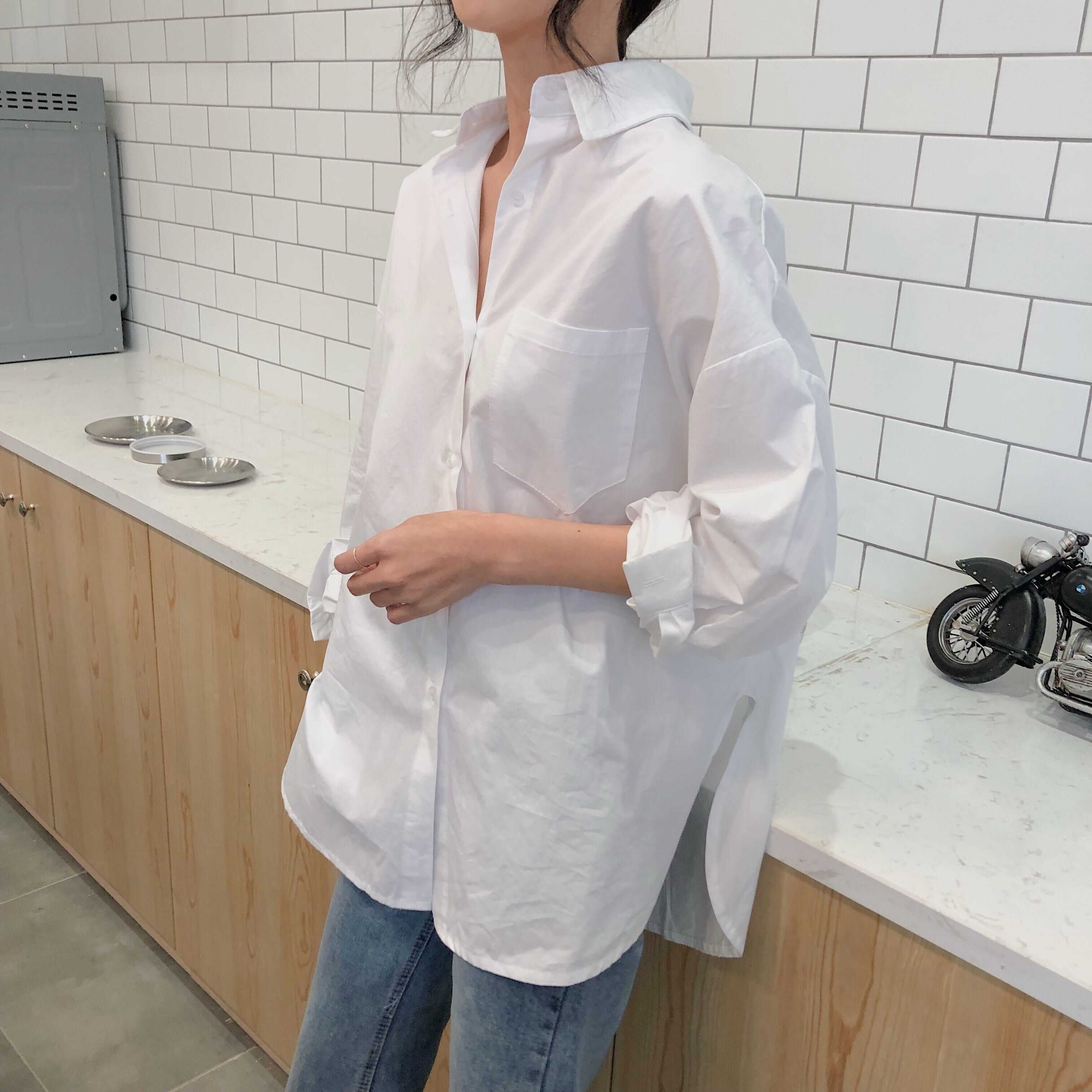 Other - トップス 長袖 シャツ ブラウス ドロップショルダー ゆったり ルーズ フロントボタン 羽織 メンズライク マニッシュ シンプル 人気 おすすめ おしゃれ お洒落 激安 安い 送料無料 プチプラ