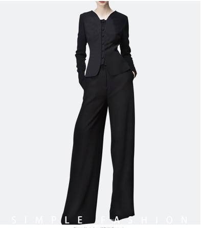 上下2点セット ツーピース コーディネートセット セットアイテム セットアップ スーツ ツーピーススーツ スーツドレス 純黒スーツ シャツ 黒シャツ 無地 おしゃれ かっこいい 高級